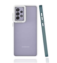 Galaxy A73 Kılıf Zore Mima Kenarları Renkli Silikon Kılıf (Koyu Yeşil)