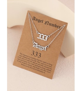 925 Ayar Gümüş  Çift Zincir Melek Sayısı 333 Angel Kolye