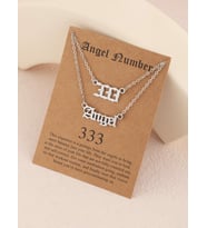 925 Ayar Gümüş  Çift Zincir Melek Sayısı 333 Angel Kolye