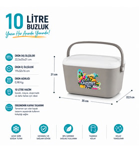 10 LT BUZZY BASKILI BUZLUK TERMOS (1180 COOLER BOX)