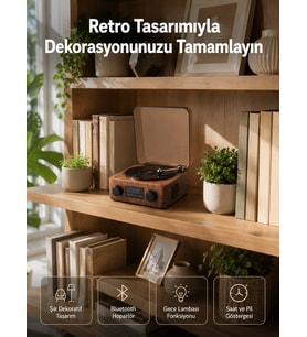 Dekoratif Gece Işıklı Hoparlör – Saatli Tasarım Yeni Nesil