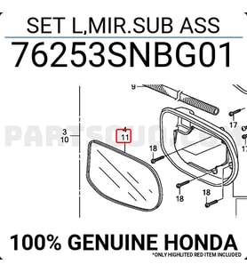 Honda Civic Dış Ayna Camı Genış Sol 2006 (Oem No:  76253Snbg01)