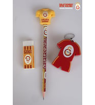LİSANSLI GALATASARAY ARMA FİGÜRLÜ KURŞUN KALEM, SİLGİ VE KALEMTRAŞ SETİ 