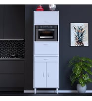 Modilayn VİYA: 60x194.6x56 cm Fırın, Ekmeklik Ve Kiler Dolabı 1 Çekmece, 4 Kapaklı Mutfağınıza Özel