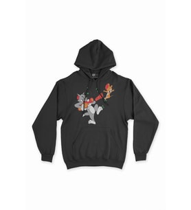 Tom and Jerry Siyah Sweatshirt Hoodie