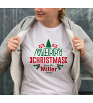 Yılbaşı Merry Christmas Miller Baskılı Oversize Bisiklet Yaka T-shirt - Beyaz