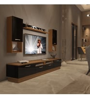 Decoraktiv Trendstyle 5220DA Slm Tv Ünitesi Tv Sehpası - Ceviz Siyah (Siyah - Ceviz)