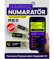 MEO Araç Numaratörü - QR Kodlu Numarasız Araç Etiketi - Araç İçi Park Telefon Numarası (Yatay)