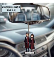 Kişiye Özel Avukat Karikatür Ayna Süsü – Hukukçulara Özel Araç İçi Hediyelik