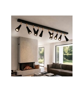 GU10 150 cm Siyah Konik Başlık Mat Altın Gold Mafsal Os ram LED Spot Tavan Avize Modern Yönlü Işık