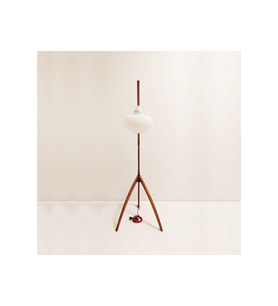 El Yapımı Ahşap Lambader Beyaz Cam Başlıklı Büyük Olta Model-02
