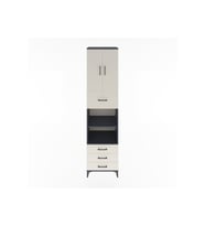 Hyperion Dolap 4 Raflı 4 Çekmeceli 2 Kapaklı 60x44x243 Antrasit-Aytaşı