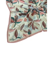 Ebruli Soft Pamuklu Çiçek Desenli Eşarp - 95x95 cm (Gül Kurusu)
