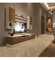 Decoraktiv Trendstyle 5DA Slm Tv Ünitesi Tv Sehpası - Beyaz Ceviz (Beyaz - Ceviz)