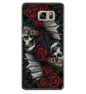 Samsung S7 Edge S20 Fe Plus Ultra S21 S22 Kılıf Desenli Silikon Skull Rose 1673