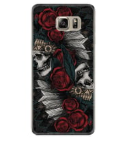 Samsung S7 Edge S20 Fe Plus Ultra S21 S22 Kılıf Desenli Silikon Skull Rose 1673