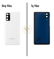 Samsung S20 Fe Beyaz Arka Pil Kapağı Batarya Kapağı Lazer Kesim Back Cover