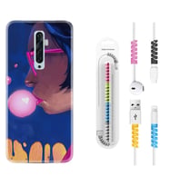 Oppo Reno 2Z 4 Lite 4 Pro 5 6 7 A31 Kılıf Kablo Koruma Spiral Silikon Sakız ve Kız 1767