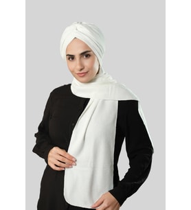 Krem Kışlık Kendinden Atkılı Peluş Tesettür Bone Jakar Düz 2329_40