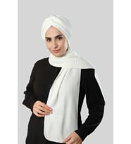 Krem Kışlık Kendinden Atkılı Peluş Tesettür Bone Jakar Düz 2329_40