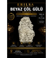 Sertifikalı Beyaz Çöl Gülü Selenit Taşı Kütle - 8x3 cm Koleksiyonluk Doğal Tek Parça