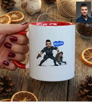 Kişiye Özel Karikatürlü Erkek Polis Kupa Bardak Polis Günü Hediyesi