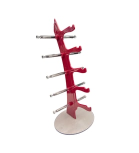 5'li Yelken Model Fuşya Gözlük Standı – Akrilik 5 Bölmeli Gözlük Organizer
