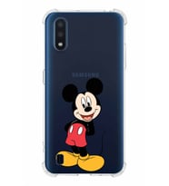 Samsung Galaxy A01  Köşe Korumalı Antişok Kapak Mickey Mouse Tasarımlı Şeffaf  Kılıf