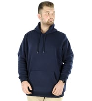 Mode XL Büyük Beden Sweat Kapson Kangoroo Pocket Recycle B20532 LACİVERT