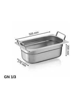 ÜRET Saplı Gastronom Küvet GN 1/3 200 mm 7.8 lt
