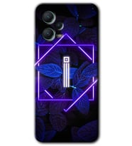 Redmi Note 12 5G Kılıf HD Desen Baskılı Kılıf - Dark Neon Yaprak İ Harfi