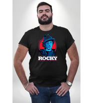 Rocky Film Sersi Siyah Büyük Beden Erkek Kadın Unisex Basic Ön Baskılı Tişört