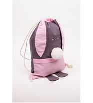 Tavşan Figürlü Pembe Çocuk Çantası (Pembe-Grı)