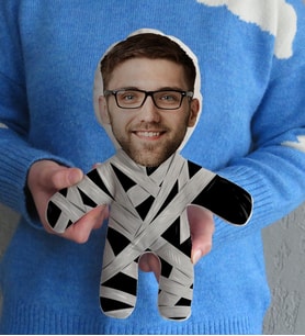 BK Gift Kişiye Özel Fotoğraflı Mumya Bebek Yastık-1 (Beyaz)