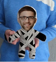 BK Gift Kişiye Özel Fotoğraflı Mumya Bebek Yastık-1 (Beyaz)