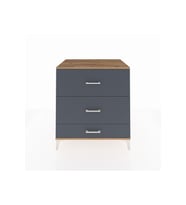 Kronos Şifonyer 3 Çekmeceli 88x59x96 Çam-Antrasit