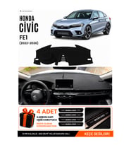 HONDA CIVIC FE1 (2022-2026) Uyumlu Torpido Örtüsü Torpido Kılıfı - Siyah