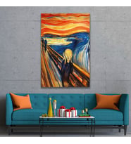 Tekli Dikey Kanvas Duvar Tablosu Edvard Munch Çığlık Eseri