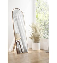 150 Cm Ceviz Ayaklı Kubbe Duvar Salon Antre Hol Koridor Mutfak Banyo Ofis Aynası (Kahverengi)