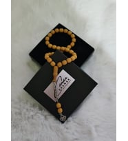 Sarı Küre Kesim Toz Kehribar Tesbih (Hardal Sarı)
