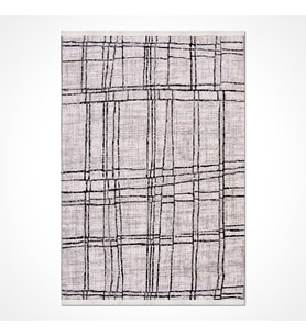 Makine Kaymaz Yıkanabilir Gri Geometrik Triko Salon Halısı Mutfak Halısı Koridor Halısı Yolluk 1683AK