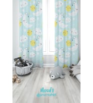Uyku Desenli Baskılı Çocuk ve Bebek Odası Fon Perdesi 2 Kanat - PRD-29