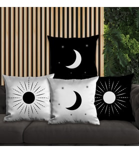 eJOYA Ay Ve Güneş Tasarımlı 4'lü Yastık İçi Ve Kırlent Kılıfı 45cm 113777