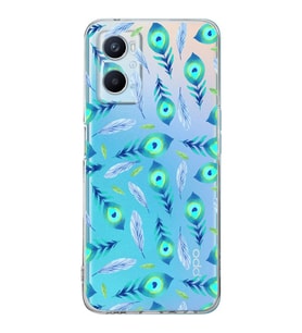 PrintiFy Oppo A96 4G ile Uyumlu Nazar Boncuğu 3 Baskılı Kamera Korumalı Şeffaf Silikon Kılıf