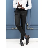 Slimfit Pamuklu Kendinden Çizgili Mevsimlik Kumaş Pantolon