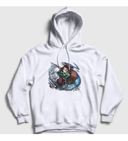 Presmono Unisex Beyaz Water Tanjiro Kamado Anime Demon Slayer Kimetsu No Yaiba Kapüşonlu Sweatshirt 307983tt