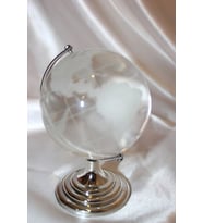 Kristal Küre Dünya Cam 6 cm Küre (Beyaz)
