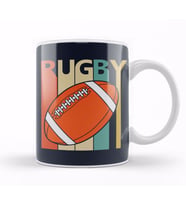 Vintage 1980s Rugby Player Kupa Bardak Porselen