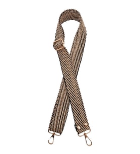 Angel Çanta Aksesuar 120x3 cm Jüt Kolon Çanta Sapı Siyah Renk Light Gold Metalli
