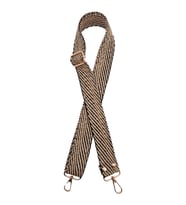 Angel Çanta Aksesuar 120x3 cm Jüt Kolon Çanta Sapı Siyah Renk Light Gold Metalli